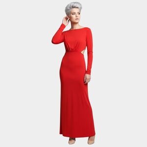 The Line by K Size S, Vibrant Red Long Sleeve Dress